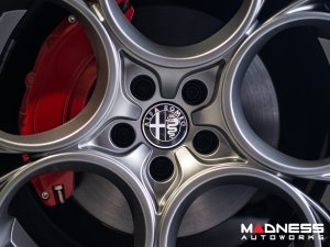 Alfa Romeo Wheel Center Caps - set of 4 - Black/ White - 60mm - V2